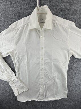 Stenstroms Twill Slimline French Cuff 39 Cotton Twofold Super Mens White Solid